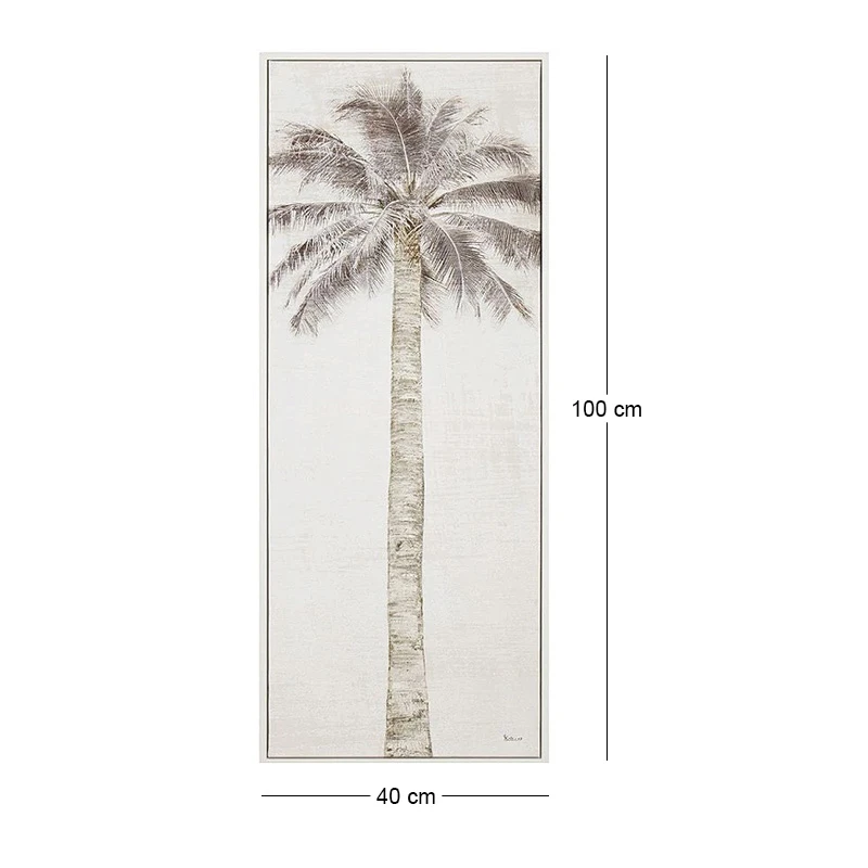 FRAMED PRINT ON CANVAS 40X100 CM PALM TREE
