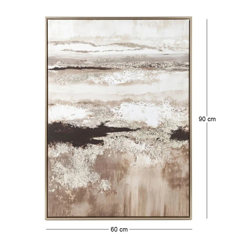 PAINTING OF AN ABSTRACT LANDSCAPE WITH FRAME 60X90 CM