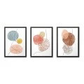 "Circles" Megapap painting of three pieces in frame 35x45x2cm.