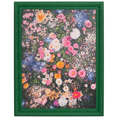 HANDMADE PAINTING WITH FLOWERS IN PS FRAME 90X120CM