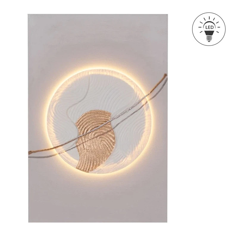 ΠΙΝΑΚΑΣ ΚΥΚΛΟΣ ΕΛΑΙΟΓΡΑΦΙΑ WITH LED LIGHT ΣΕ ΤΥΠΩΜΕΝΟ ΚΑΜΒΑ 60Χ90ΕΚ