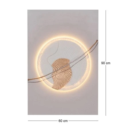 ΠΙΝΑΚΑΣ ΚΥΚΛΟΣ ΕΛΑΙΟΓΡΑΦΙΑ WITH LED LIGHT ΣΕ ΤΥΠΩΜΕΝΟ ΚΑΜΒΑ 60Χ90ΕΚ