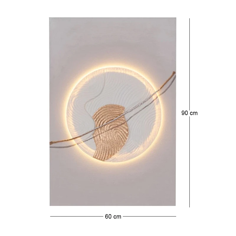 ΠΙΝΑΚΑΣ ΚΥΚΛΟΣ ΕΛΑΙΟΓΡΑΦΙΑ WITH LED LIGHT ΣΕ ΤΥΠΩΜΕΝΟ ΚΑΜΒΑ 60Χ90ΕΚ