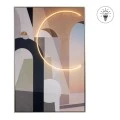 ΠΙΝΑΚΑΣ ΚΥΚΛΟΣ WITH LED LIGHT ΜΕ ΑΣΗΜΙ ΚΟΡΝΙΖΑ ΣΕ ΤΥΠΩΜΕΝΟ ΚΑΜΒΑ 80Χ120ΕΚ