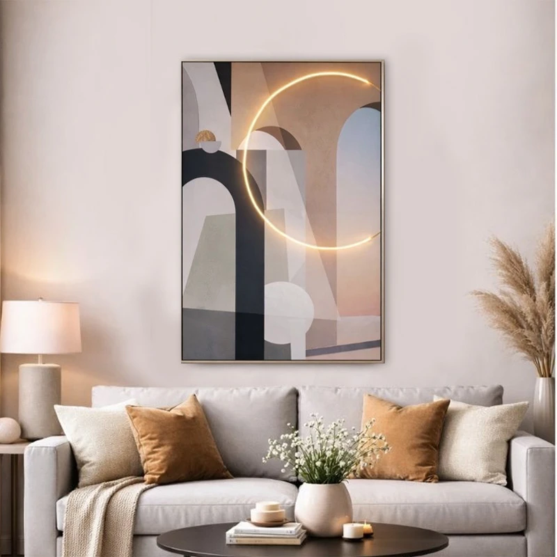 ΠΙΝΑΚΑΣ ΚΥΚΛΟΣ WITH LED LIGHT ΜΕ ΑΣΗΜΙ ΚΟΡΝΙΖΑ ΣΕ ΤΥΠΩΜΕΝΟ ΚΑΜΒΑ 80Χ120ΕΚ