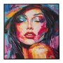 WOMAN PAINTING ON PRINTED CANVAS WITH BLACK FRAME 80X80CM