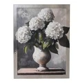 PAINTING WITH WHITE FLOWERS AND FRAME 60X80 CM.