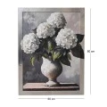 PAINTING WITH WHITE FLOWERS AND FRAME 60X80 CM.