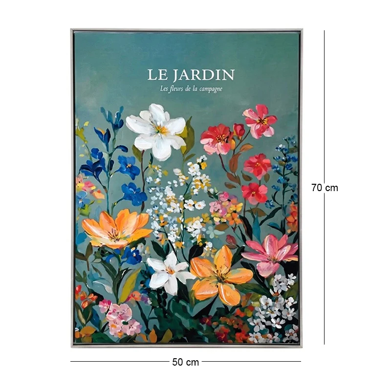 PAINTING WITH FLOWERS IN A FRAME 50X70 CM