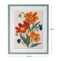PAINTING WITH FLOWERS IN A GREEN FRAME 40X50 CM