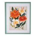 PAINTING WITH FLOWERS IN A GREEN FRAME 40X50 CM