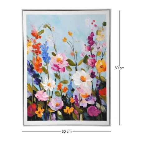 PAINTING WITH MULTICOLORED FLOWERS AND FRAME 60X80 CM