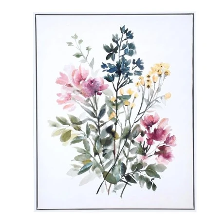 PAINTING WITH MULTICOLORED FLOWERS AND FRAME 40X50 CM.