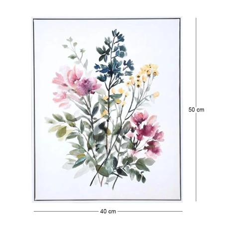 PAINTING WITH MULTICOLORED FLOWERS AND FRAME 40X50 CM.
