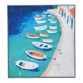 PAINTING WITH SEA AND BOATS 60X60 CM