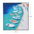 PAINTING WITH SEA AND BOATS 60X60 CM