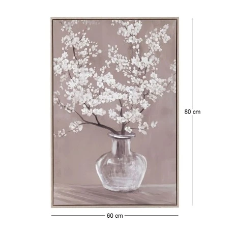 PAINTING WITH A VASE WITH FLOWERS AND FRAME 60X80 CM