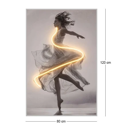 ΠΙΝΑΚΑΣ ΜΠΑΛΑΡΙΝΑ WITH LED LIGHT ΜΕ ΑΣΗΜΙ ΚΟΡΝΙΖΑ ΣΕ ΤΥΠΩΜΕΝΟ ΚΑΜΒΑ 80Χ120ΕΚ