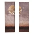 PAINTING IN GOLD OF AN ABSTRACT LANDSCAPE 2 PCS WITH FRAME 30X90 CM