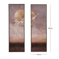 PAINTING IN GOLD OF AN ABSTRACT LANDSCAPE 2 PCS WITH FRAME 30X90 CM