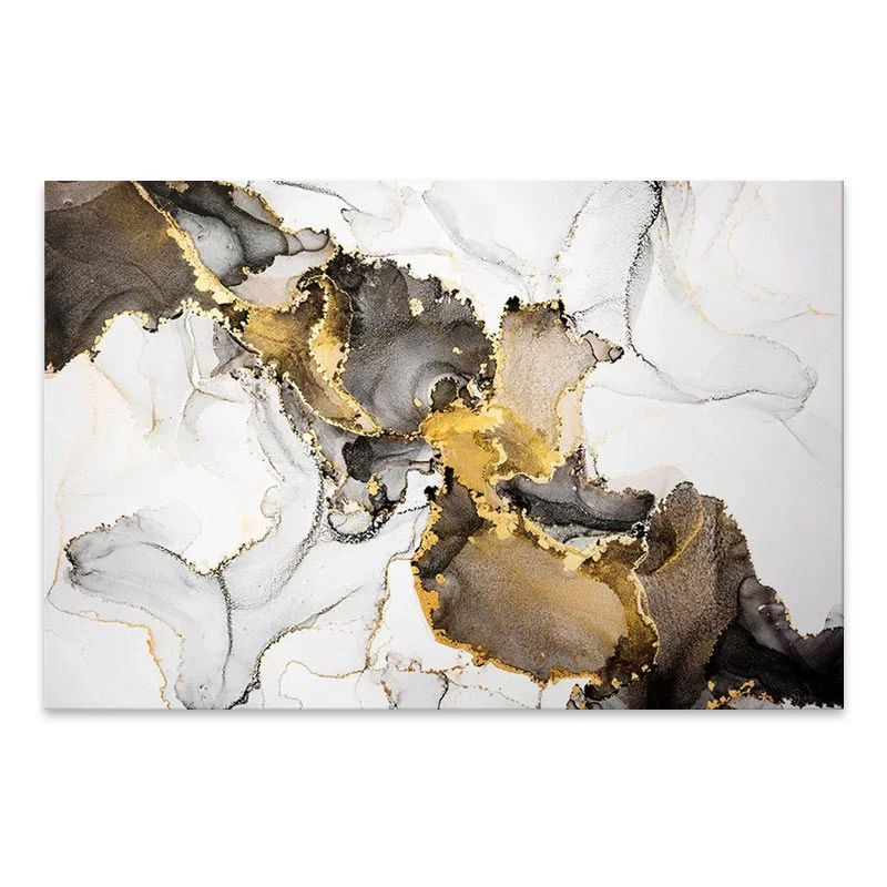 "Abstract Golden Dream" Megapap canvas painting digital printing 140x70x3cm.