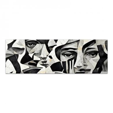 "Abstract Marble Faces" Megapap painting on canvas digital printing 150x50x3cm.
