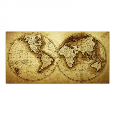 "Ancient World Map" Megapap painting on canvas digital printing 120x60x3cm.