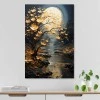 Πίνακας σε καμβά "Dance of Flowers in Moonlight" Megapap ψηφιακής εκτύπωσης 60x90x3εκ.