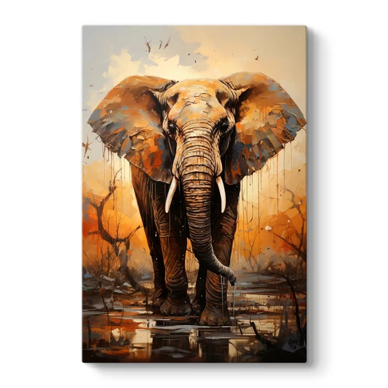 "Elephant Story" Megapap painting on canvas digital printing 60x90x3cm.