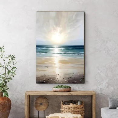 "Sunrise on the Beach" Megapap painting on canvas digital printing 50x75x3cm.