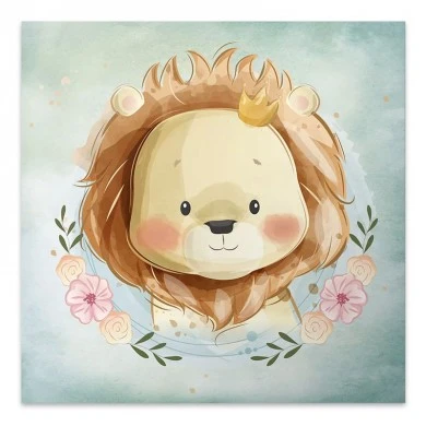 "Baby Lion" Megapap painting on canvas digital printing 40x40x3cm.