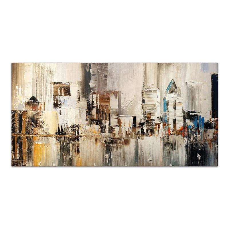 "City" Megapap canvas painting digital printing 140x70x3cm.