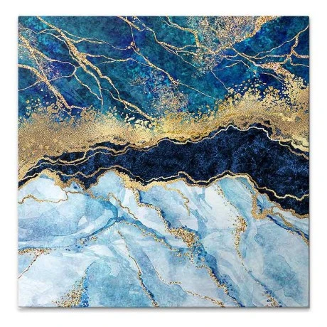 "Deep Blue" Megapap painting on canvas digital printing 50x50x3cm.