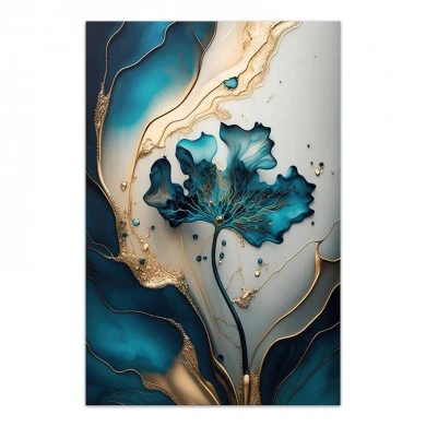 "Emerald Flower" Megapap painting on canvas digital printing 70x100x3cm.