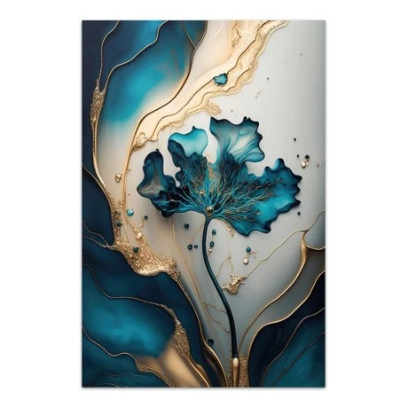 "Emerald Flower" Megapap painting on canvas digital printing 70x100x3cm.