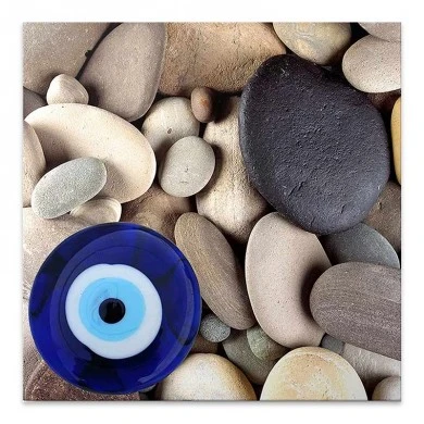 "Evil Eye Beads And Stones" Megapap painting on canvas digital printing 50x50x3cm.