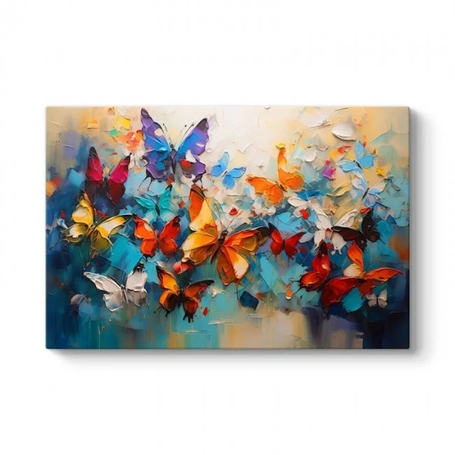 "Festival of Butterflies" Megapap painting on canvas digital printing 100x70x3cm.