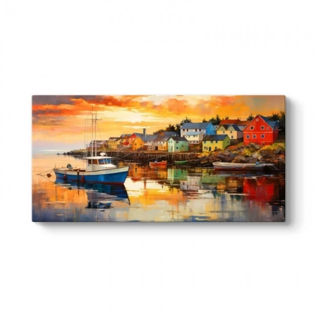 "Fishing Boat" Megapap painting on canvas digital printing 120x60x3cm.