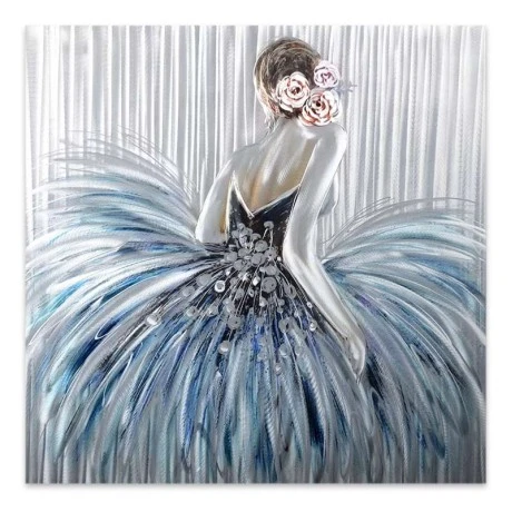 "Girl In Pearl Dress" Megapap painting on canvas digital printing 90x90x3cm.
