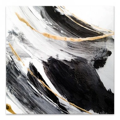 "Golden And Silver Reflections" Megapap painting on canvas digital printing 100x100x3cm.