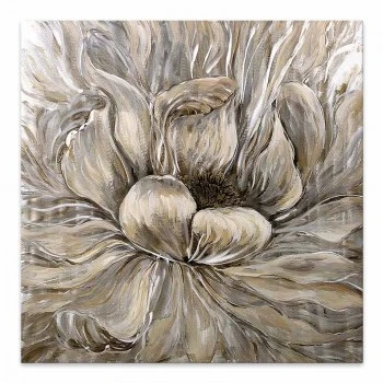 "Golden Flowers" Megapap painting on canvas digital printing 100x100x3cm.