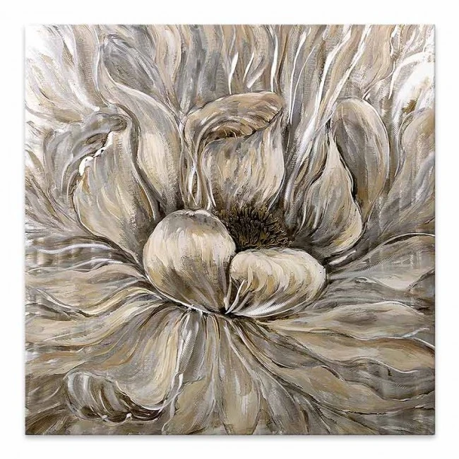 "Golden Flowers" Megapap painting on canvas digital printing 50x50x3cm.