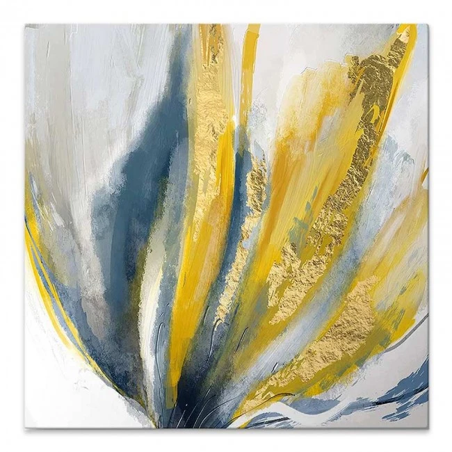 "Golden Leaves" Megapap painting on canvas digital printing 50x50x3cm.