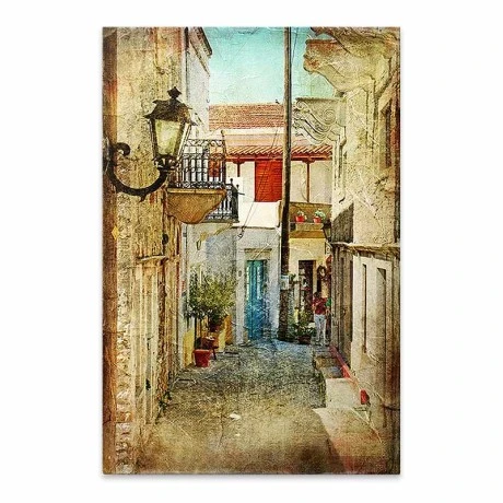 "Neighborhood" Megapap painting on canvas digital printing 40x60x3cm.