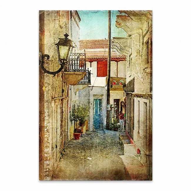 "Neighborhood" Megapap painting on canvas digital printing 40x60x3cm.