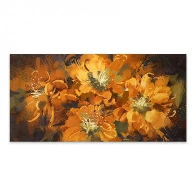 "Orange Flowers" Megapap painting on canvas digital printing 120x60x3cm.