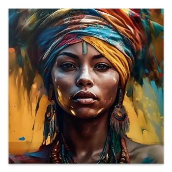 "Powerful Woman" Megapap canvas painting digital printing 100x100x3cm.