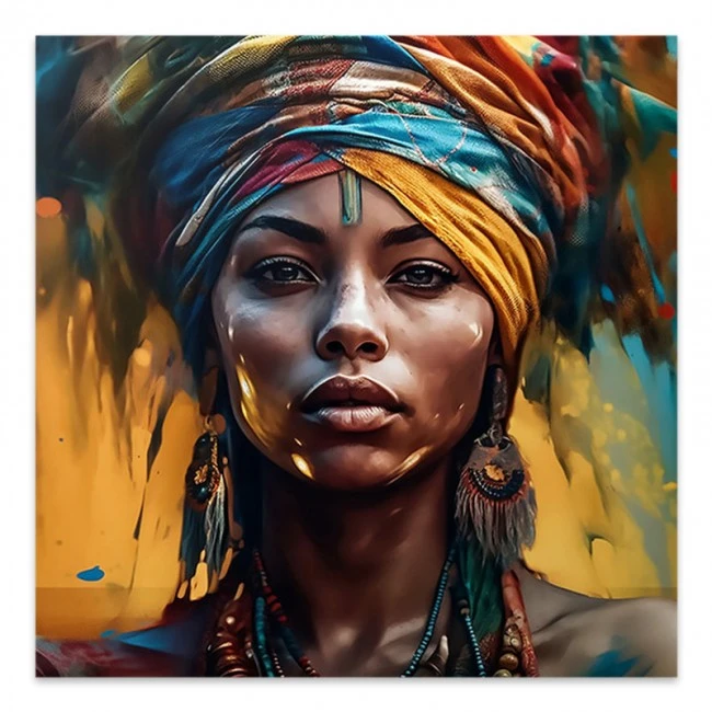 "Powerful Woman" Megapap canvas painting digital printing 100x100x3cm.