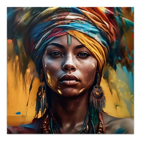 "Powerful Woman" Megapap canvas painting digital printing 60x60x3cm.
