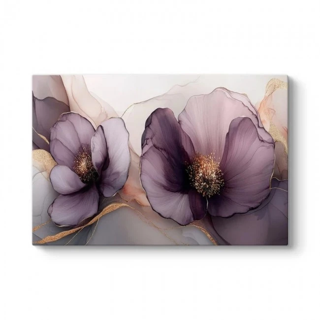 "Purple Peonies" Megapap painting on canvas digital printing 100x70x3cm.
